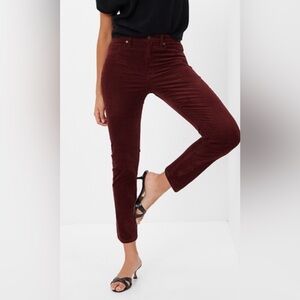 GAP HIGH RISE CORDUROY VINTAGE SLIM JEANS MAROON / WINE SZ-30/10